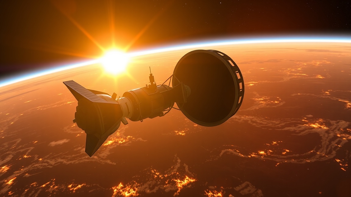 Német-Amerikai Helios napkutató szonda a Nap felé közelítve