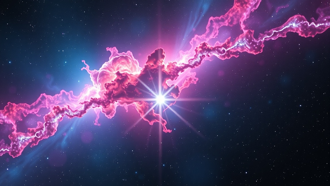 Színpompás csillagköd fényképe az univerzumban, részletes spektrum